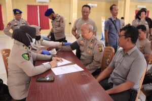 Personil Polres Banyuasin Polda Sumsel Rikkes Berkala