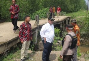 Bupati Banyuasin Tinjau Langsung Kerusakan Jembatan Desa Muaro Baru