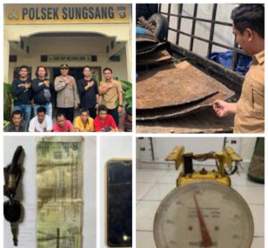 Polsek Sungsang Amankan Pelaku Pencurian Tanki Air PDAM Tirta Betua Unit Sungsang