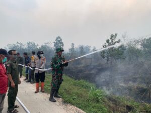 Titik Hotspot Api di Desa Gasing, Satgas Karhutla Polres Banyuasin Turun Langsung