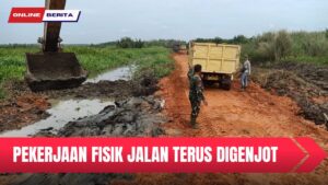 Hari Ke-12, Pekerjaan Fisik Penimbunan Jalan Tanjung Menang-Terlangu Terus di Kebut