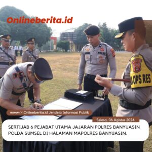 6 PJU Polres Banyuasin Polda Sumsel Disertijab