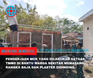 Satgas TMMD 121 Lanjut Pasang Rangka Atap MCK