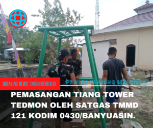 Satgas TMMD 121 Kodim 0430/BA Pasang Tower Tandon Air