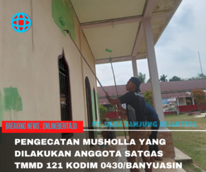 Satgas TMMD 121 Kodim 0430/BA Bersama Warga Cat Musholla