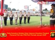 Polda Sumatera Selatan Gelar Upacara Kenaikan Pangkat Personel Polri dan PNS Polri Periode Januari 2025