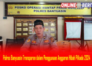 Polres Banyuasin Transparan dalam Penggunaan Anggaran Hibah Pilkada 2024