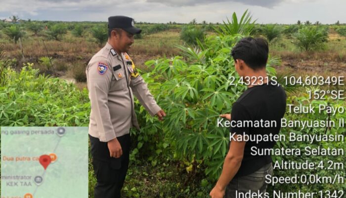 Bhabinkamtibmas Polsek Banyuasin II Ajak Warga Manfaatkan Pekarangan demi Ketahanan Pangan