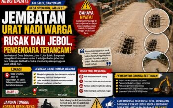 Jembatan Jalur 11 Srikaton Rusak, Warga Air Salek Dihantui Risiko Kecelakaan