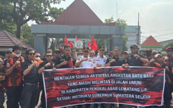 Pemuda Pancasila PALI Gruduk Kantor Gubernur Sumsel, Desak PT BSE Hentikan Angkutan Batu Bara di Jalan Umum